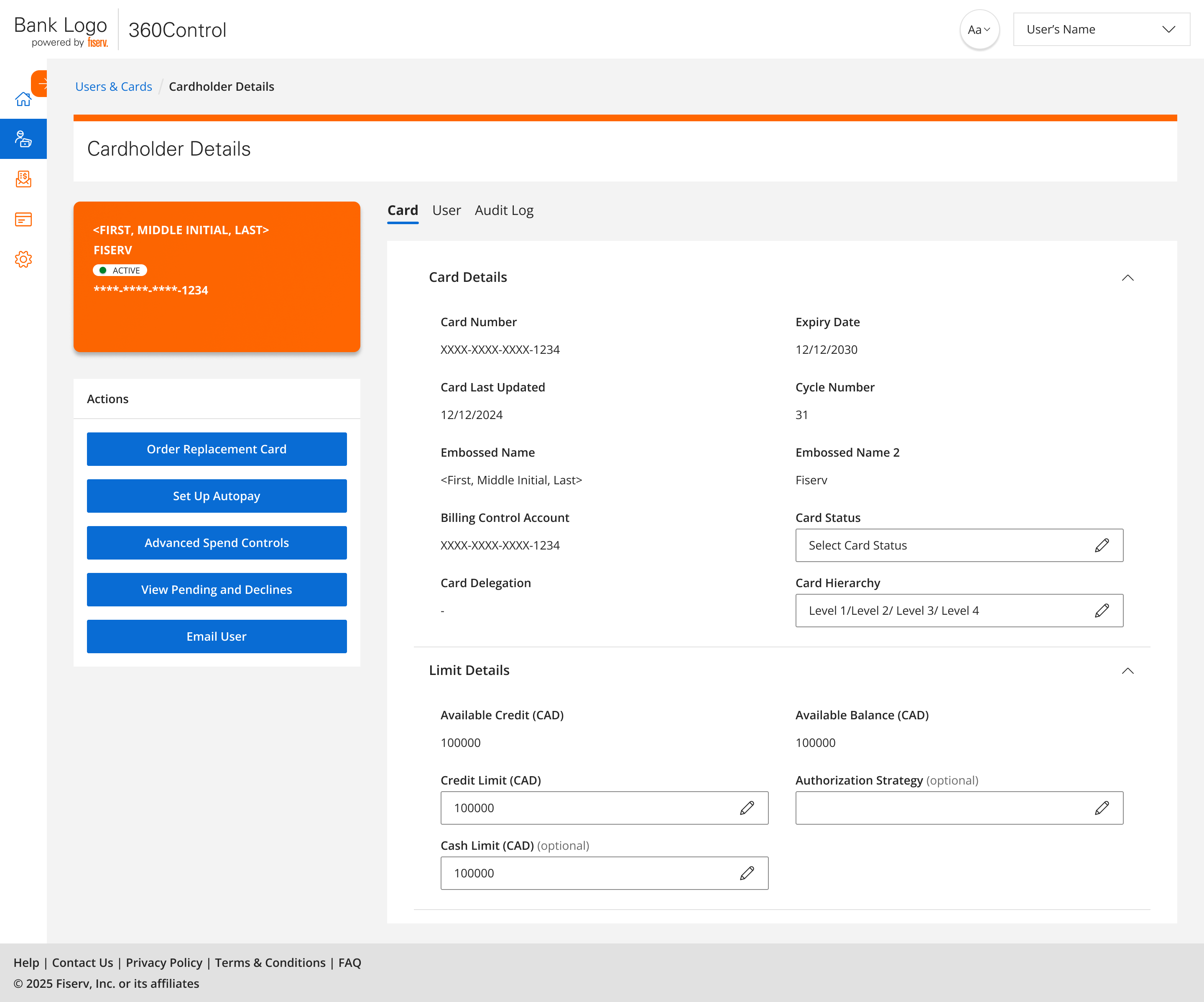 Spend control configuration flow