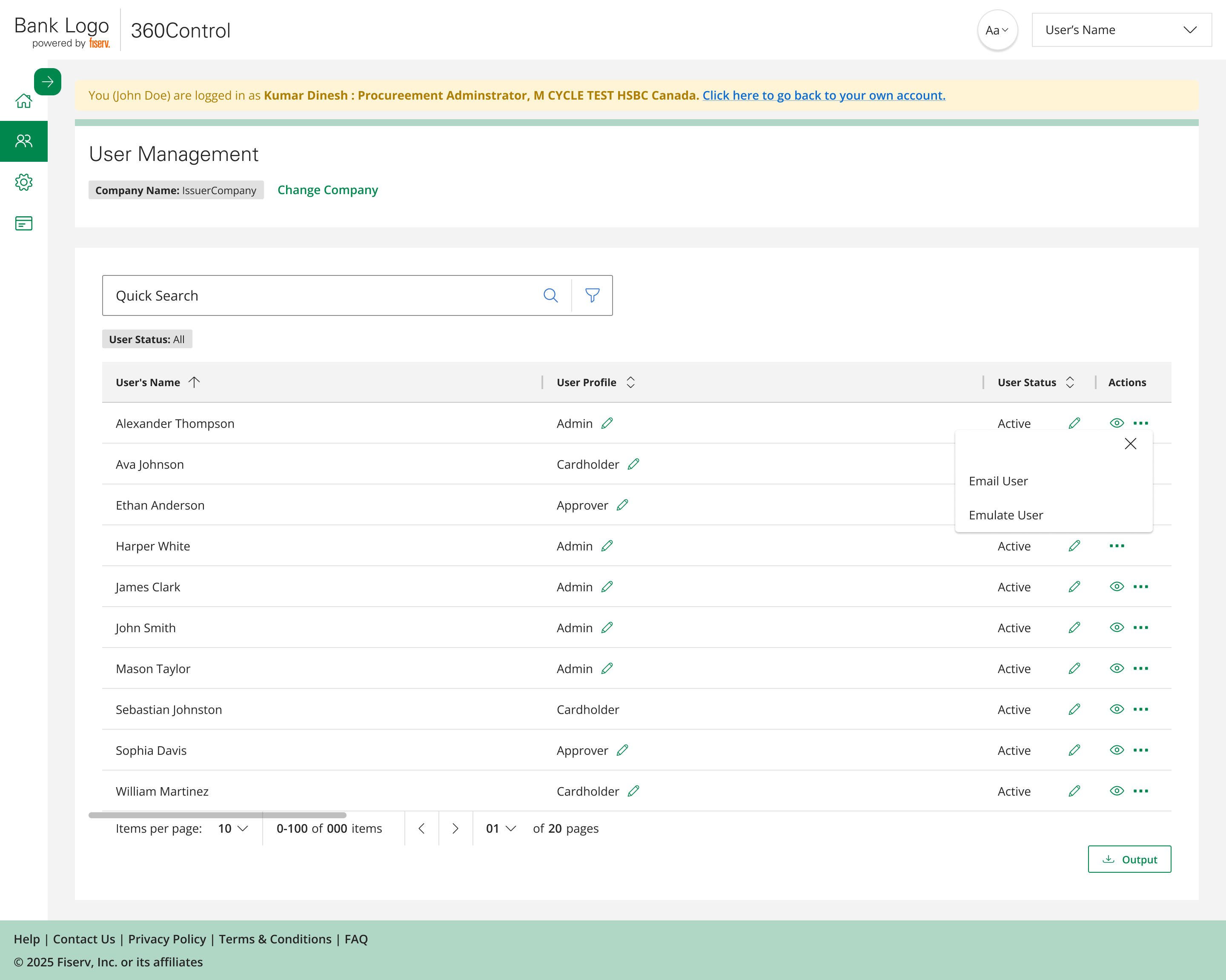 Unified grid pattern across modules