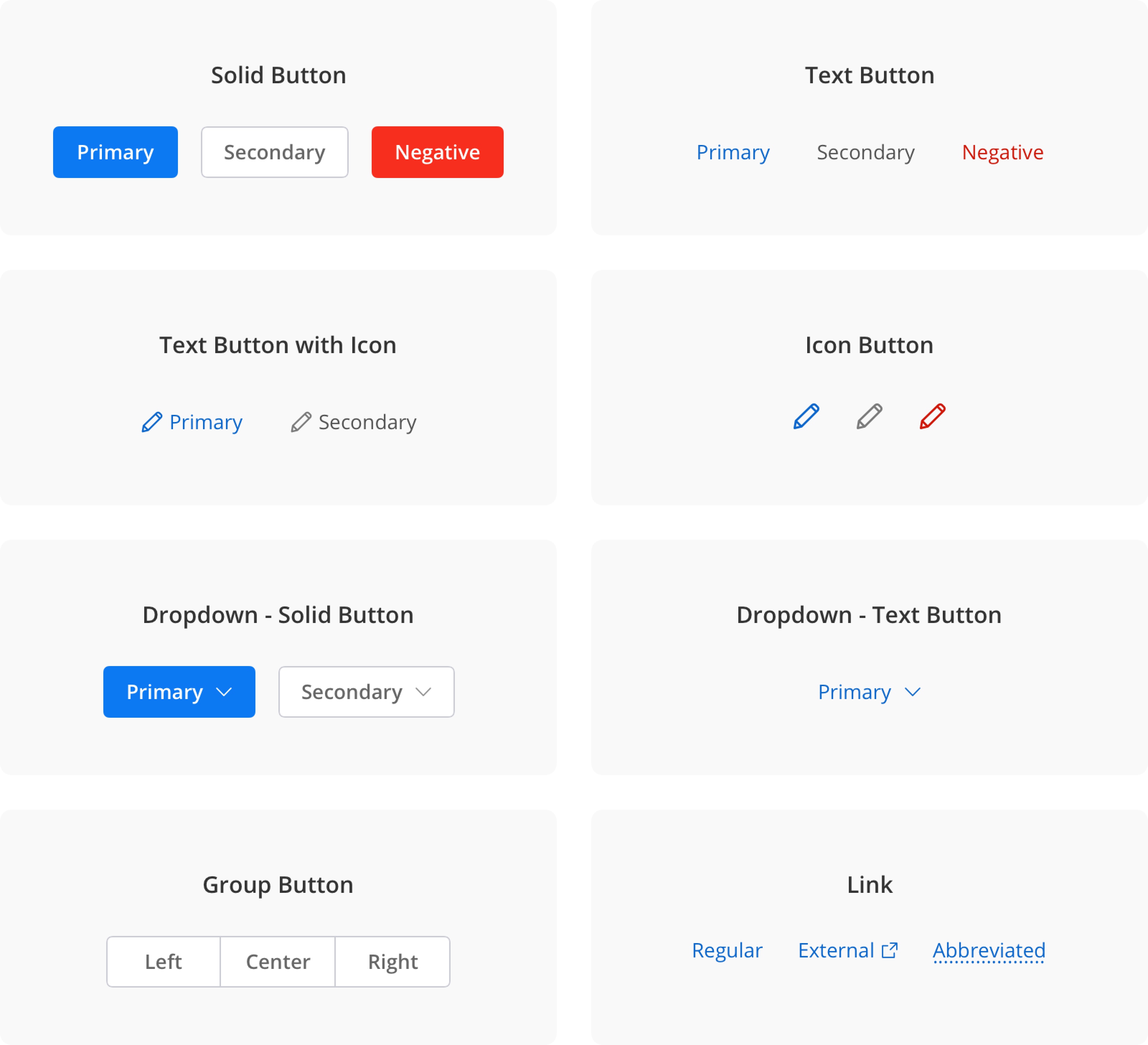 Component library — buttons and forms