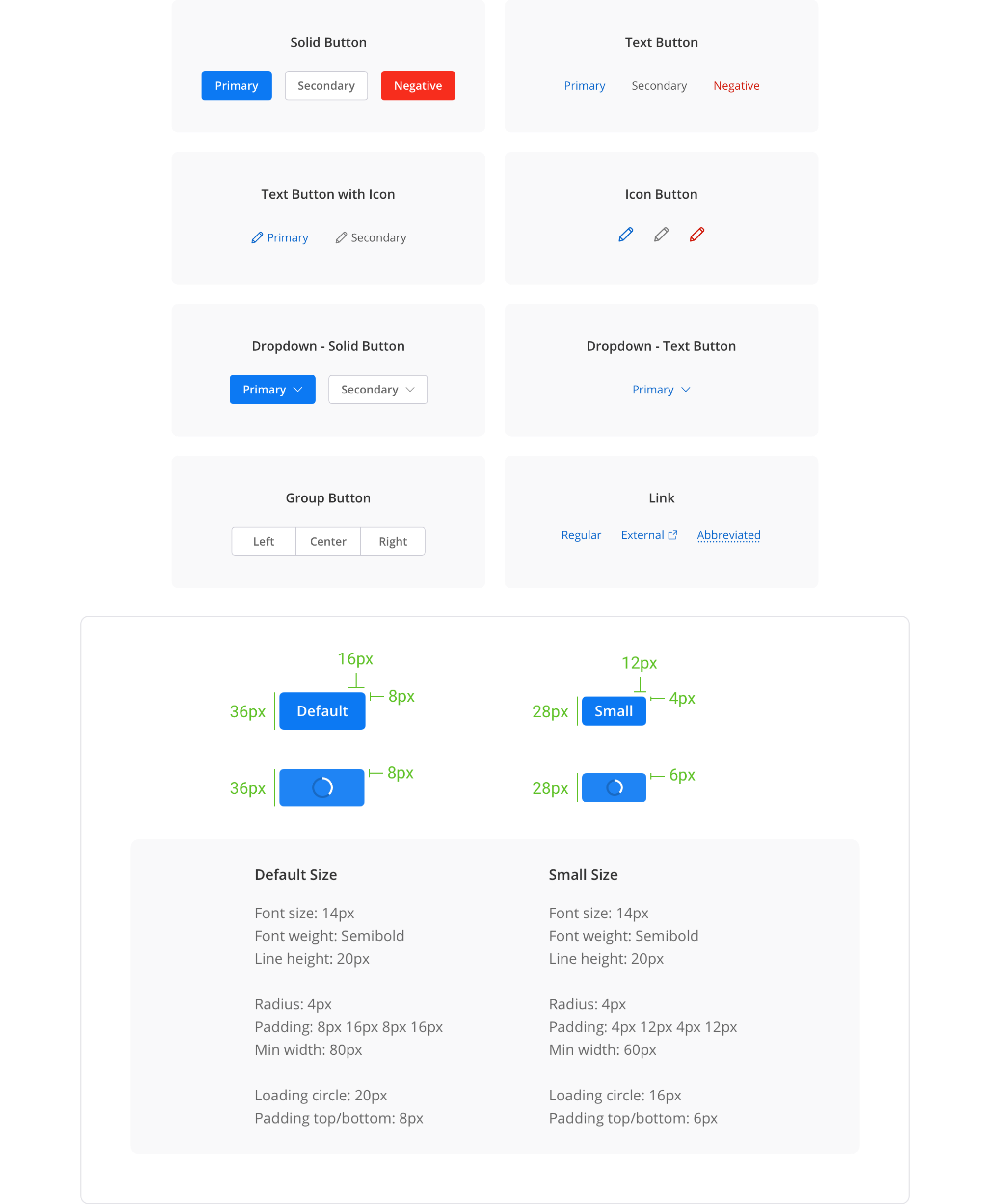 Component library — blue on white
